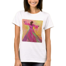 Afrikansk kvinna som dansar Dam-T-Shirt