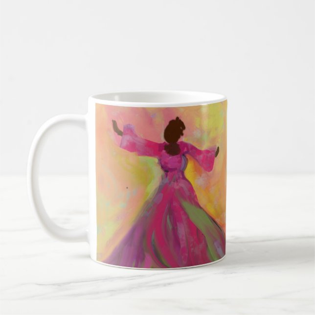 Afrikansk kvinna som dansar kvinnors  kaffemugg (Vänster)