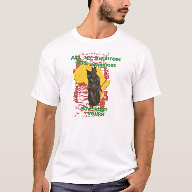 Afrikansk kvinnakrigare tee shirt (Framsida)
