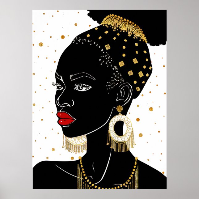 Afrikansk kvinnlig affischkonst  poster (Framsidan)