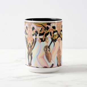 Afrikansk kvinnokaffe Mugg Gift Modern målning