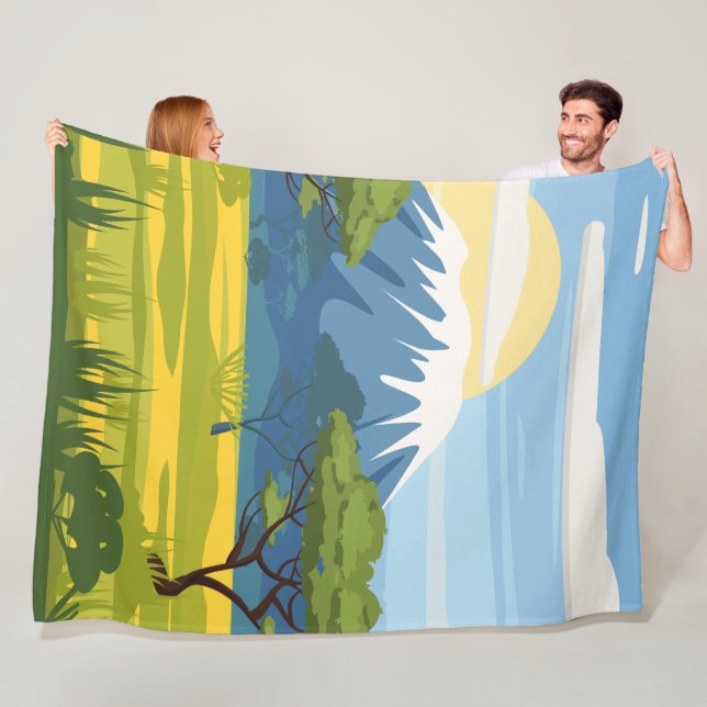 Afrikansk landcape Savannah Vild Natature Fleecefilt (På plats)