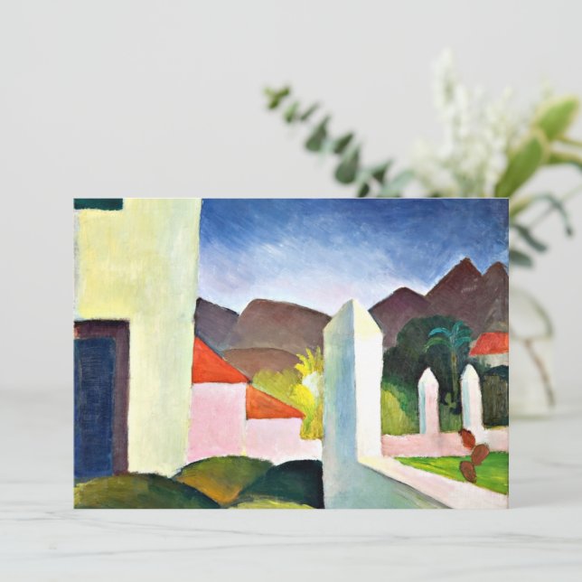 Afrikansk landskapsmålning vid August Macke Kort (Stående Fram)