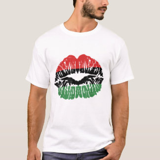 Afrikansk Läppar Flagga Melanin Black History Mont T Shirt