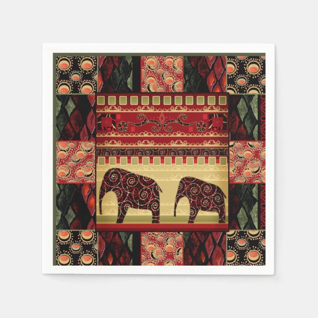 Afrikansk lapptäcke pappersservett (Framsidan)