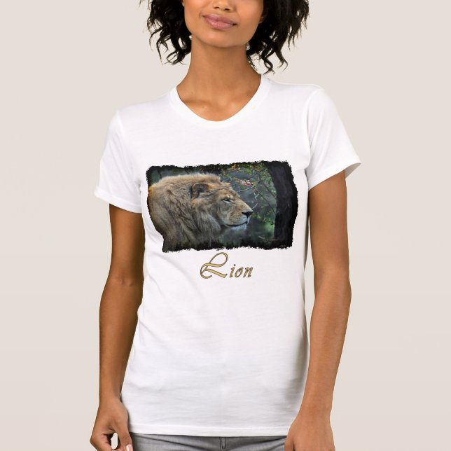 Afrikansk Lejon Big Cat Animal-älskare Shirt T (Framsida)