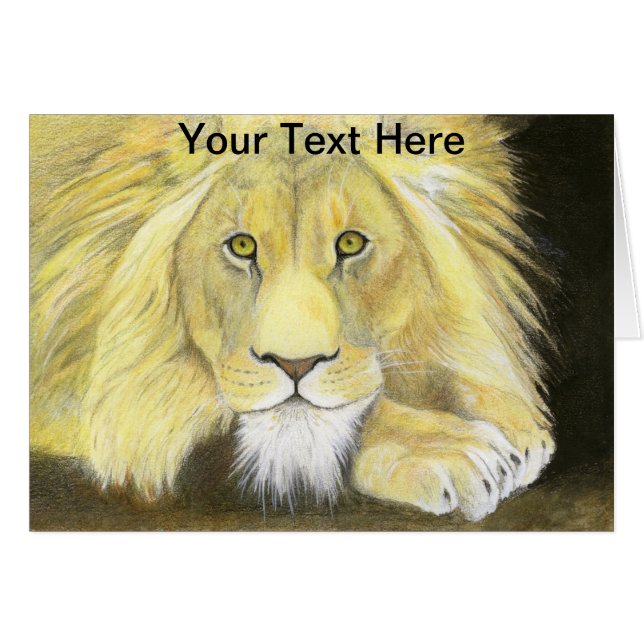 Afrikansk Lejon Hälsningskort (Framsidan Horizontal)