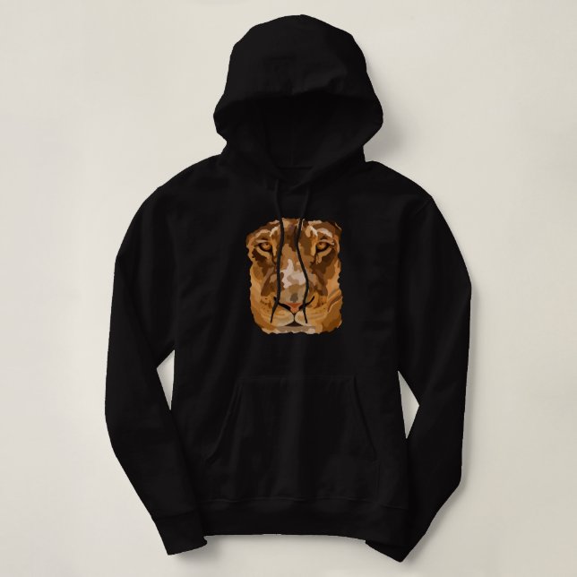 Afrikansk Lejon i Cave Hand plockade Digital Art P T Shirt (Design framsida)