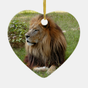 Afrikansk lejon julprydnad julgransprydnad keramik