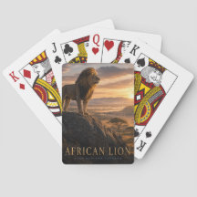 Afrikansk Lejon Savann DJUR Poker