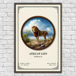 Afrikansk Lejon Zoologi Serie Poster