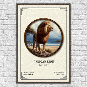 Afrikansk Lejon Zoologi Serie Poster