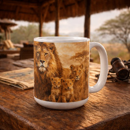 Afrikansk Lejonflock | Majestätisk Vildmarksafari Kaffemugg