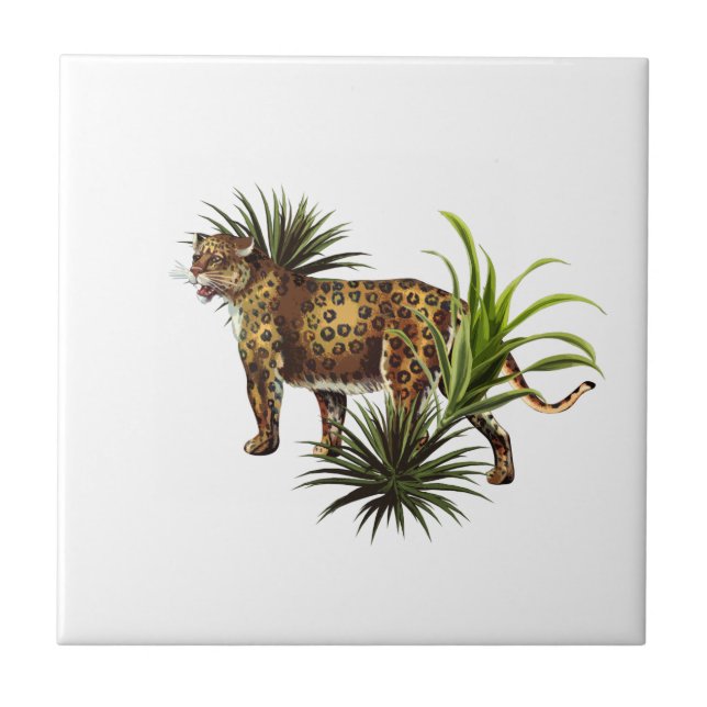 Afrikansk leopard Ceramic Tile Kakelplatta (Framsidan)