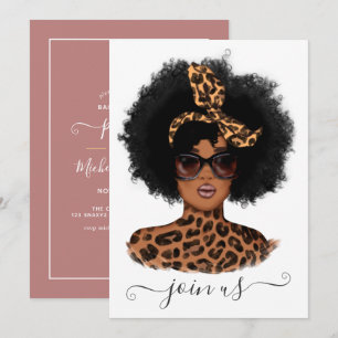 Afrikansk leopard Girl Bachelorette Party Inbjudningar