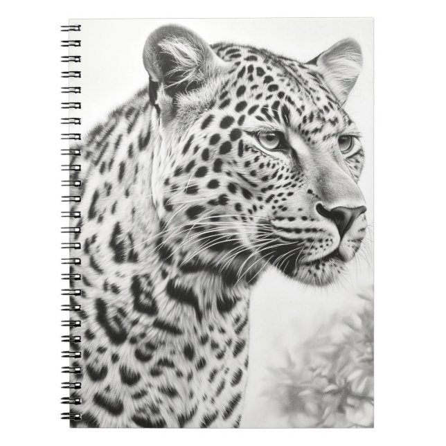 Afrikansk leopard Pencil Teckning Anteckningsbok (Framsidan)