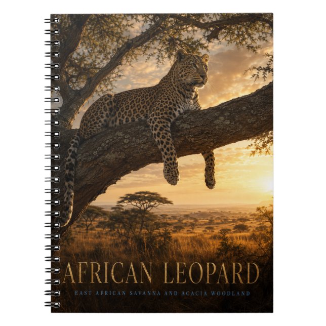 Afrikansk Leopardsakacia Savann DJUR Anteckningsbok (Framsidan)