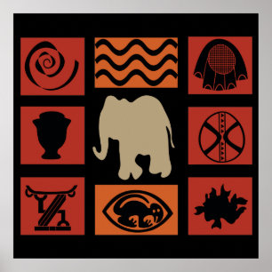 afrikansk lephant mönster poster