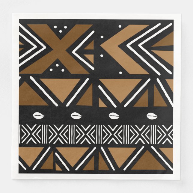 Afrikansk Lera Trasa tryckt Napkin Pappersservett (Framsida)