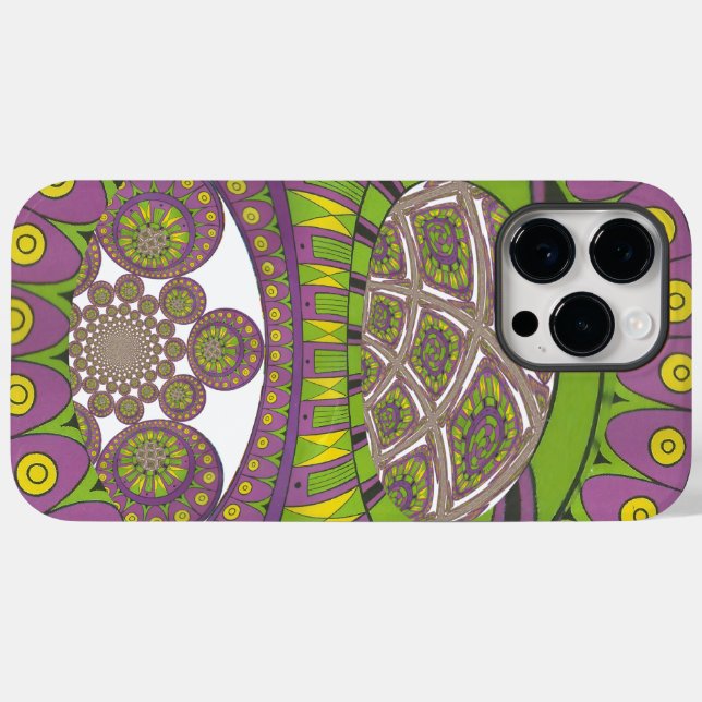 Afrikansk Lila och Gult Kaleidoscope Traditional (Baksida (horisontell))