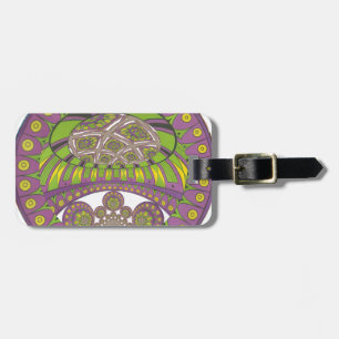 Afrikansk Lila och Gult Kaleidoscope Traditional Bagagebricka