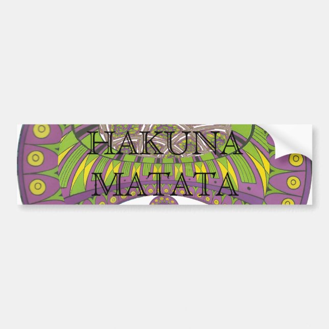 Afrikansk Lila och Gult Kaleidoscope Traditional Bildekal (Framsidan)