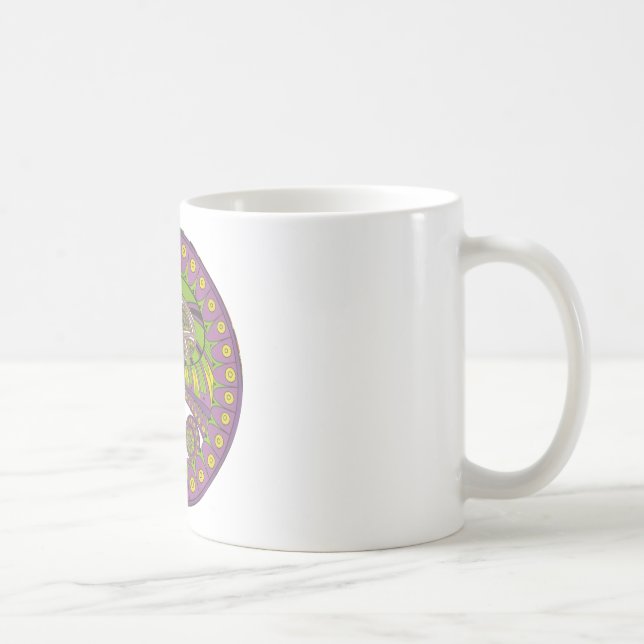 Afrikansk Lila och Gult Kaleidoscope Traditional Kaffemugg (Höger)