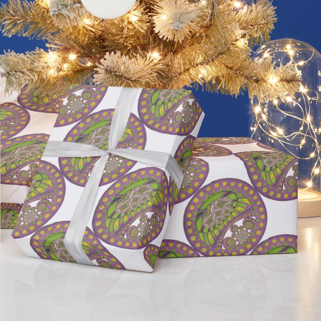 Afrikansk Lila och Gult Kaleidoscope Traditional Presentpapper (Helgdagar)