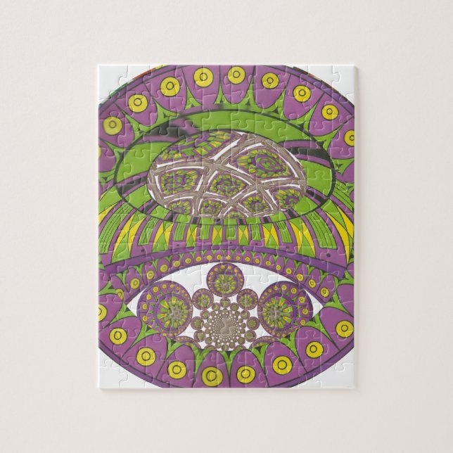 Afrikansk Lila och Gult Kaleidoscope Traditional Pussel (Vertikal)