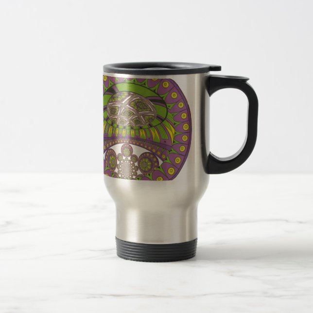 Afrikansk Lila och Gult Kaleidoscope Traditional Resemugg (Höger)