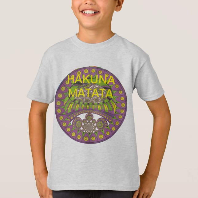 Afrikansk Lila och Gult Kaleidoscope Traditional T Shirt (Framsida)