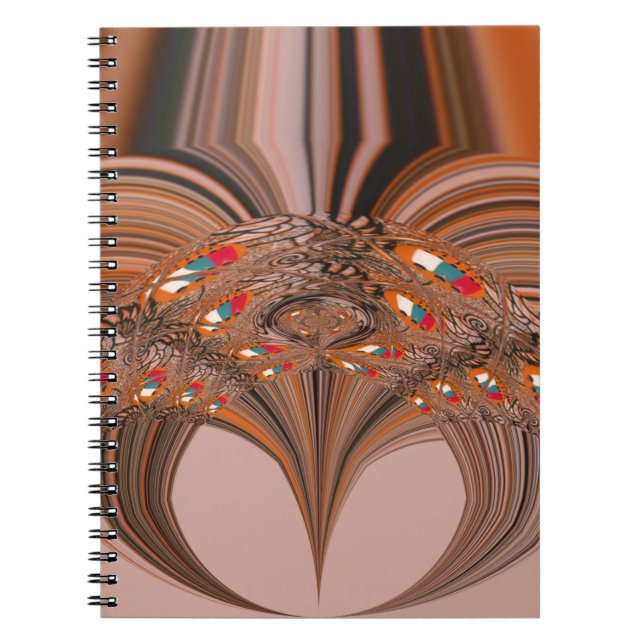 Afrikansk ljusblond Kaleidoskop Art Utskriftsdesig Anteckningsbok Med Spiral (Framsidan)