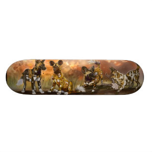 Afrikansk målade valpar mini skateboard bräda 18,5 cm