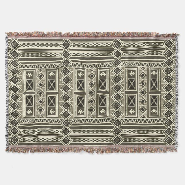 Afrikansk Mali Mönster Throw Blanket V Filt (Framsidan)