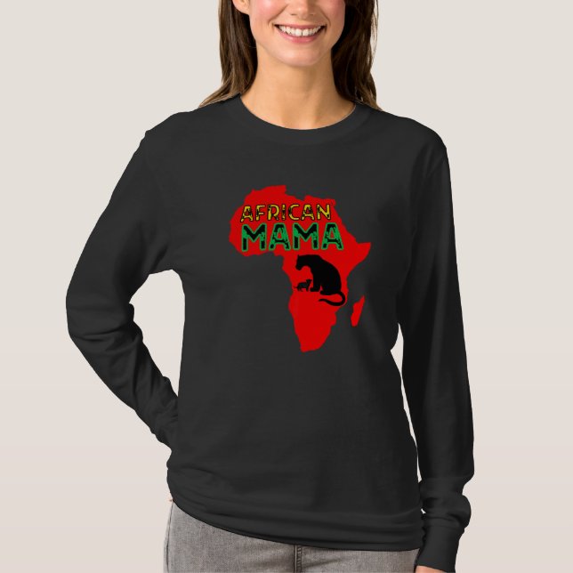 Afrikansk mamma lejoninna röd t shirt (Framsida)