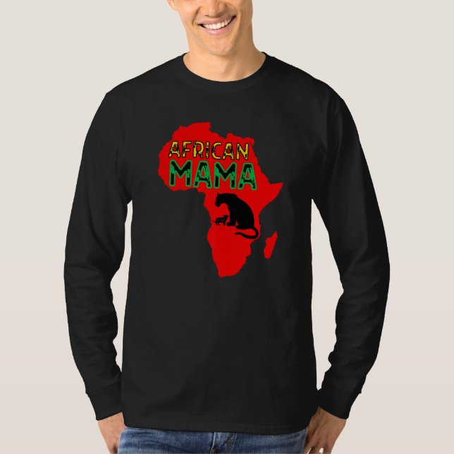 Afrikansk mamma lejoninna röd t shirt (Framsida)