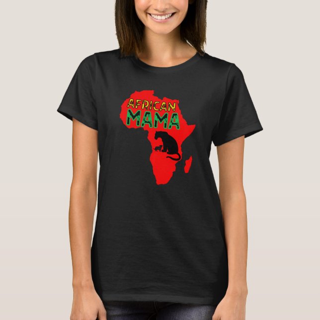 Afrikansk mamma lejoninna röd t shirt (Framsida)