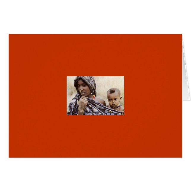 Afrikansk Mamma med Nose Ring och Baby OBS Kort (Framsidan Horizontal)