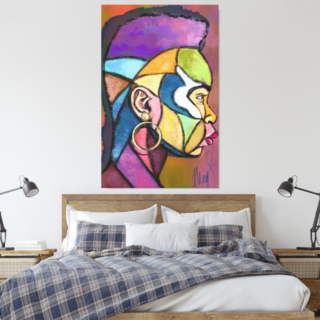 Afrikansk man konst målning på canvas (Insitu (sovrum))
