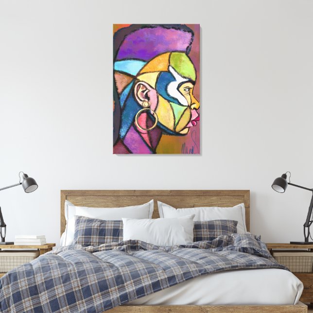 Afrikansk man konst målning på canvas (Insitu (sovrum))