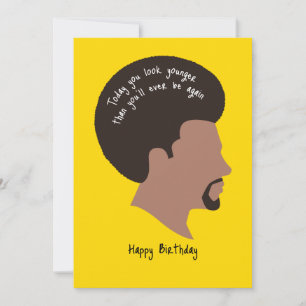Afrikansk man med Afro Hair Card Inbjudningar