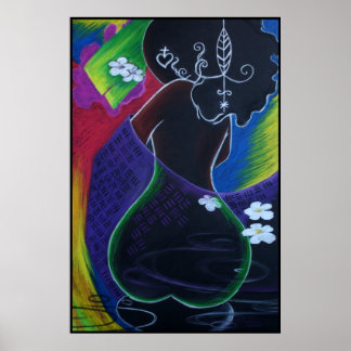 Afrikansk Måne i Digital Vatten Poster