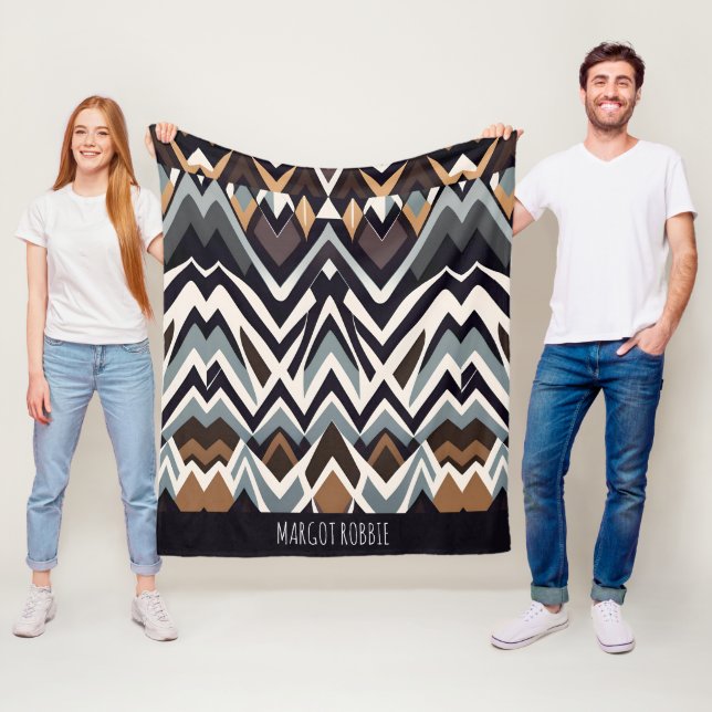 Afrikansk marocco Triangle Geometric Brown Mönster Fleecefilt (På plats)