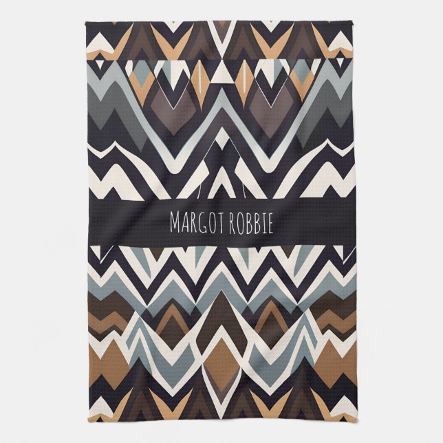 Afrikansk marocco Triangle Geometric Brown Mönster Kökshandduk (Vertikal)