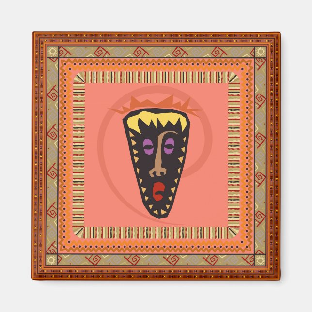 Afrikansk mask magnet (Framsidan)