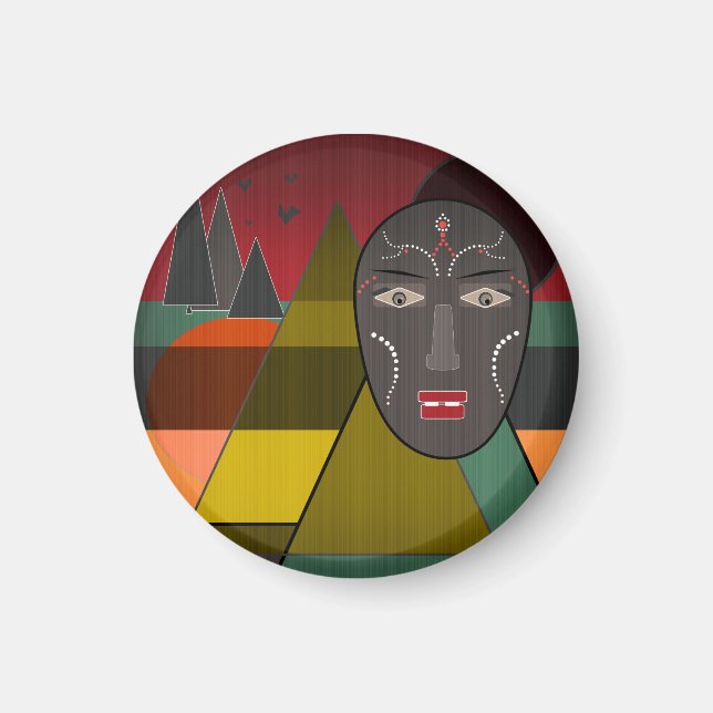 Afrikansk mask magnet (Framsidan)