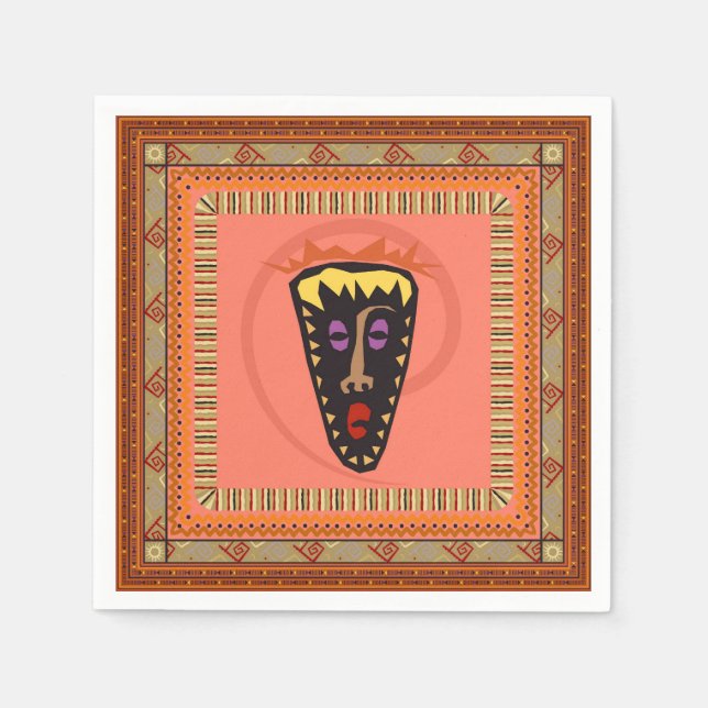 Afrikansk mask pappersservett (Framsidan)