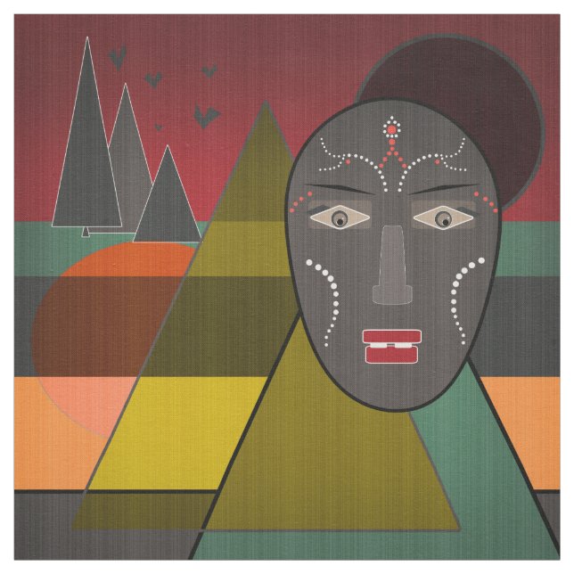 Afrikansk mask tyg (Provkarta)