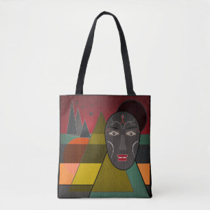 Afrikansk mask tygkasse