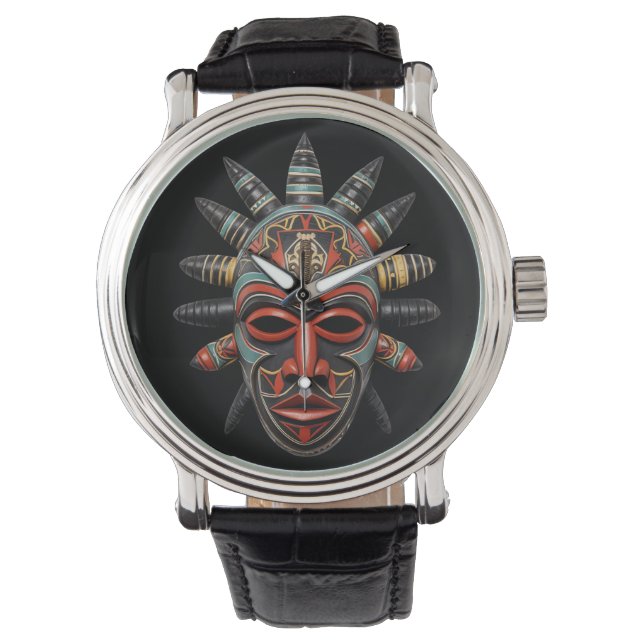 Afrikansk maskbevakning armbandsur (Framsida)